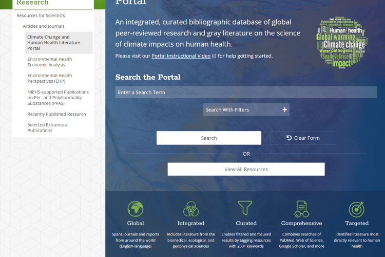 climate change and human health literature portal