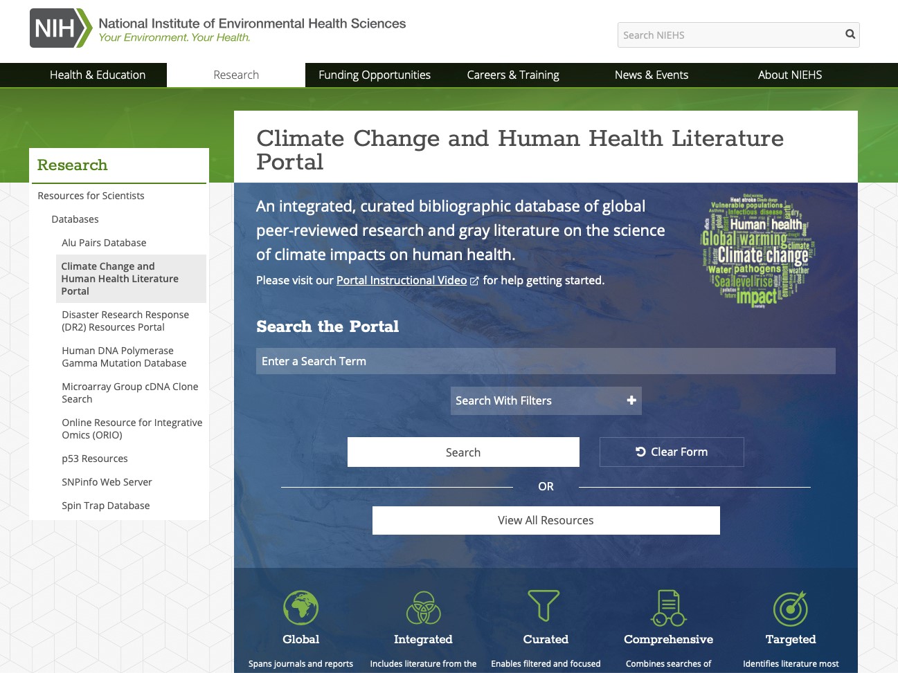 Climate Change and Human Health Literature Portal