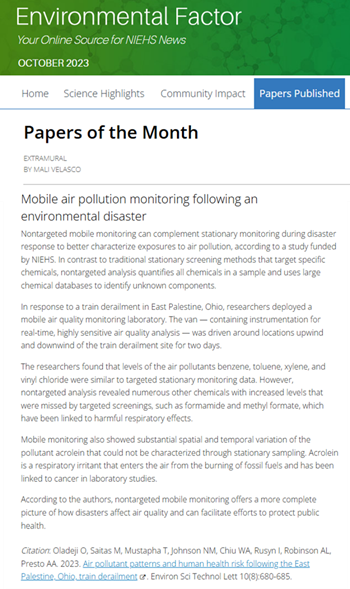 E Factor Paper of the Month