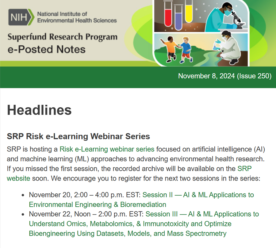 e-Posted Notes for Superfund Research Program