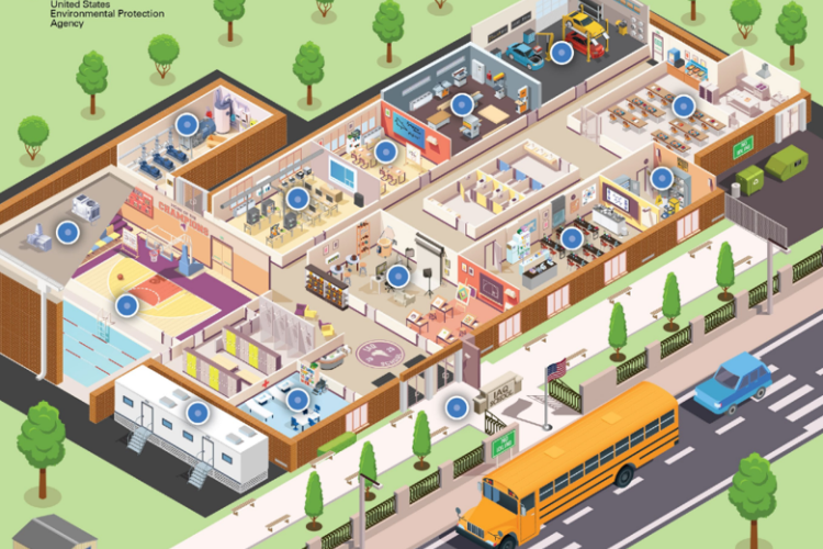 Graphic of an interactive school map