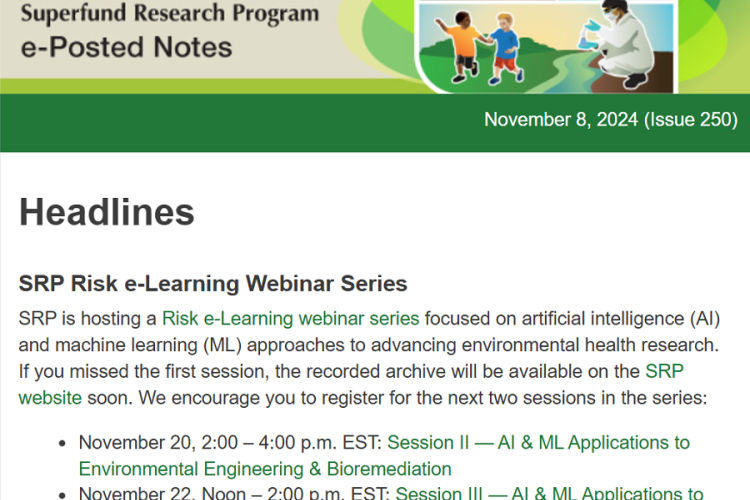 e-Posted Notes for Superfund Research Program